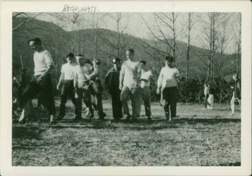 Black Mountain College football game, ca. 1946-1948 / Photographer: Ilya Bolotowsky (who taught Art from 1946 - summer 1948). Courtesy The North Carolina State Archives