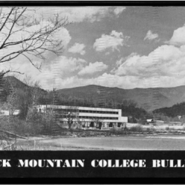 #1 Vol. I, No. 3. - 02.1943 Black Mountain College Bulletin / photographic bulletin that explains the educational goals and structure of Black Mountain College, illustrated with pictures of students and faculty. Released by Emily R. Wood. Courtesy The North Carolina State Archives