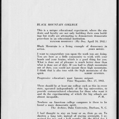 #14 Vol. II, No. 6 - 04.1944 Black Mountain College Bulletin. Courtesy of Western Regional Archives.