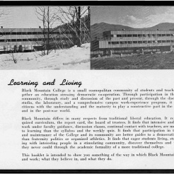 #3 Vol. I, No. 3. - 02.1943 Black Mountain College Bulletin / photographic bulletin that explains the educational goals and structure of Black Mountain College, illustrated with pictures of students and faculty. Released by Emily R. Wood. Courtesy The North Carolina State Archives