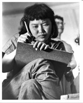 Ruth Asawa, Black Mountain College student from 1946-1949, perhaps in an art class. Courtesy of Western Regional Archives.