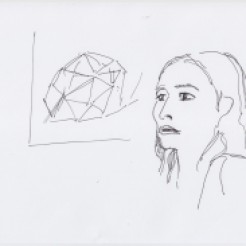 Eva Díaz drawn by Nikolaus Baumgarten.