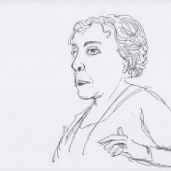 Irit Rogoff drawn by Nikolaus Baumgarten.
