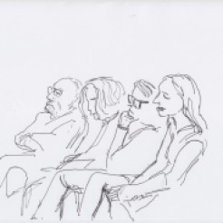 The audience drawn by Nikolaus Baumgarten.